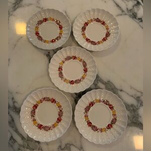 Vintage Copeland Spode Briar Rose Set Of 5 Saucers